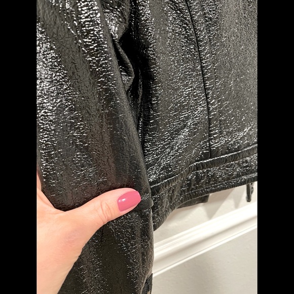 Tracy Reese- Maxwell - Moto Studded Patent Black Jacket-  Size XS - Picture 7 of 8